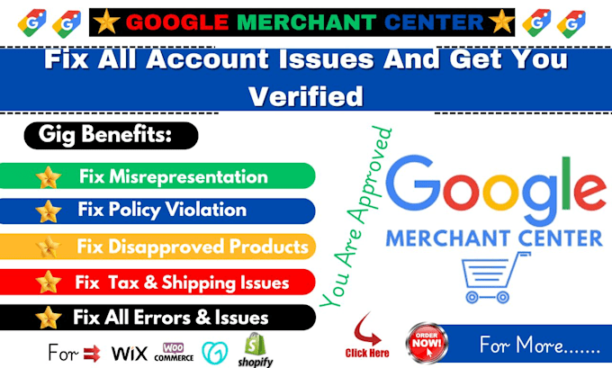 Gig Preview - Fix google merchant center suspension,gmc misrepresentation and policy violation