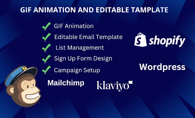 Gig Preview - Design editable template GIF animation button and banner