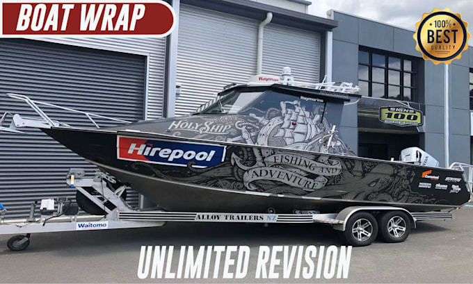 Gig Preview - Create high level boat wrap design ,truck wrap,