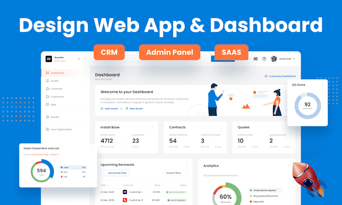 Gig Preview - Design dashboard, saas, CRM, or admin panels in figma