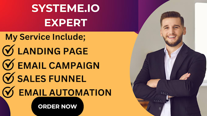 Gig Preview - Do sales funnel landing pages and automation with systemeio