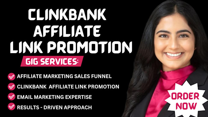 Gig Preview - Clickbank affiliate link promotion affiliate marketing sales funnel