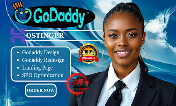 Gig Preview - Godaddy website design godaddy design godady redesign godaddy expert