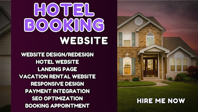 Gig Preview - Hotel booking website hotel vacation rental website airbnb appointment booking