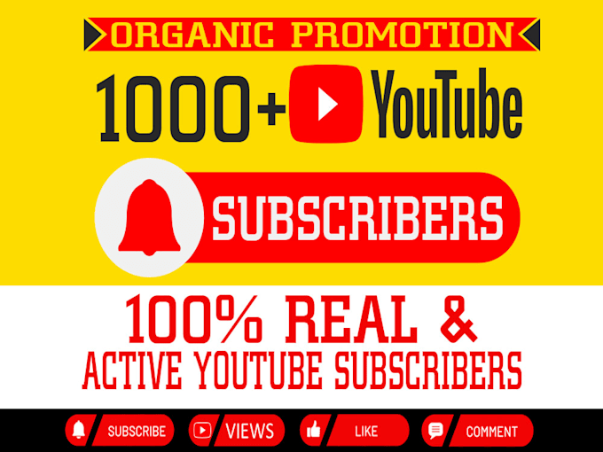 Gig Preview - Do 1k subscriber in your youtube channel organically super fast