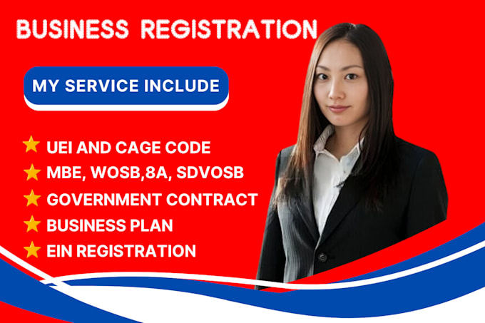 Gig Preview - Register your business on sam gov, get cage code, uei, mbe, 8a, wosb, dbe, sba