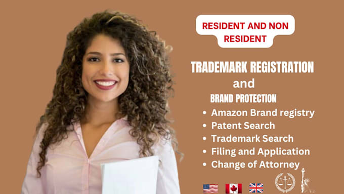 Gig Preview - Be your US and non resident trademark attorney application patent amazon brand