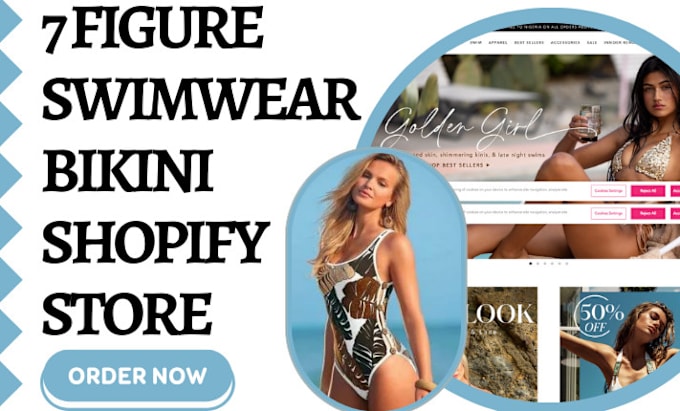 Gig Preview - Design swimwear bikini shopify lingerie swimwear store bikini swimwear website