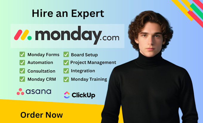 Gig Preview - Setup monday crm clickup notion asana, hubspot, pipedrive project management