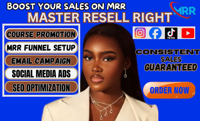 Gig Preview - Promote master resell right for passive income