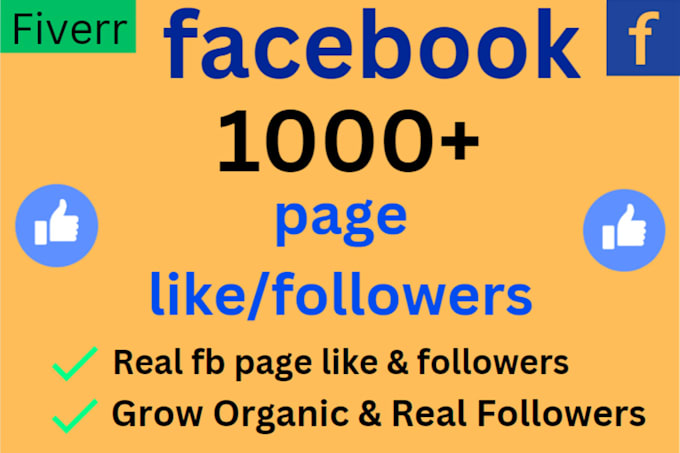 Gig Preview - Buy 1000 facebook page like and followers fast organically