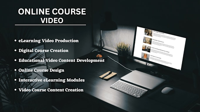 Gig Preview - Create elearning video course digital product educational video course content