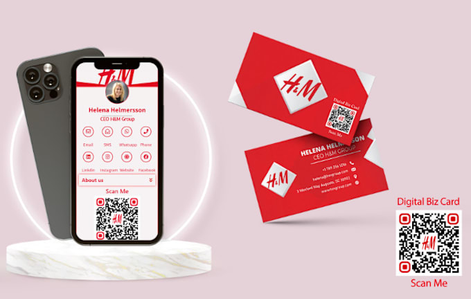 Gig Preview - Create a professional qr code digital design business card vcard biz card