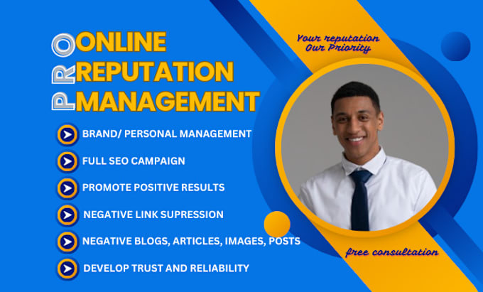 Gig Preview - Do online reputation management permanently remove negative links SEO for brands