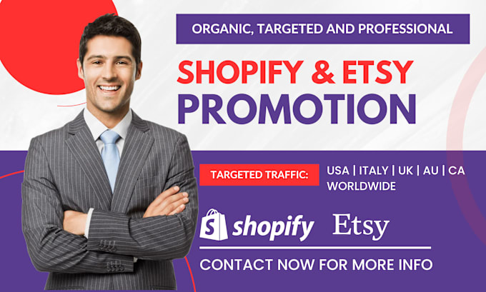 Gig Preview - Do etsy sales shopify store promotion, shopify marketing, etsy traffic manager