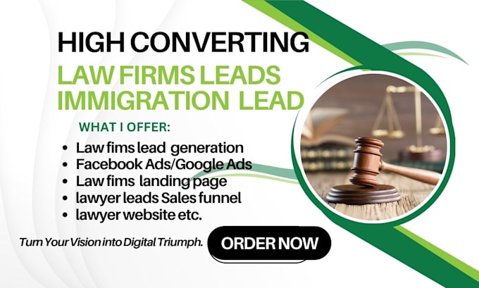 Gig Preview - Generate law firms leads legal service family law leads immigration landing page