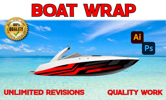 Bestseller - do modern boat wrap, boat wrap design, boat wrap