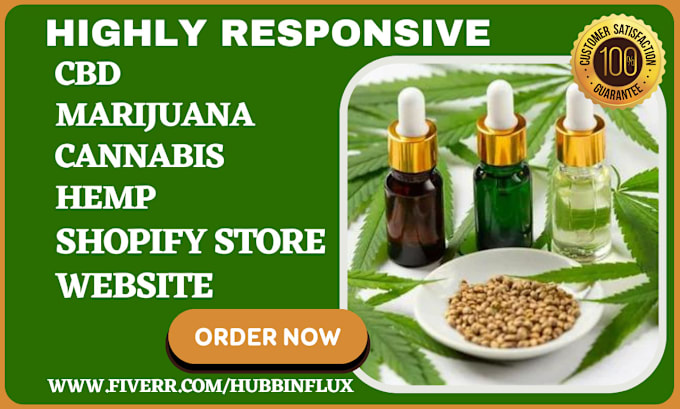 Gig Preview - Design cbd website cbd store cannabis website marijuana shopify tobacco store