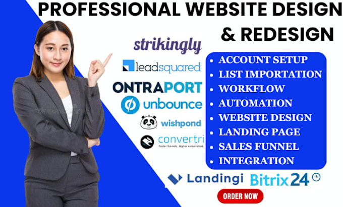 Gig Preview - Do ontraport strikingly groove page estage bitrix unbounce sharpspring bitrix24