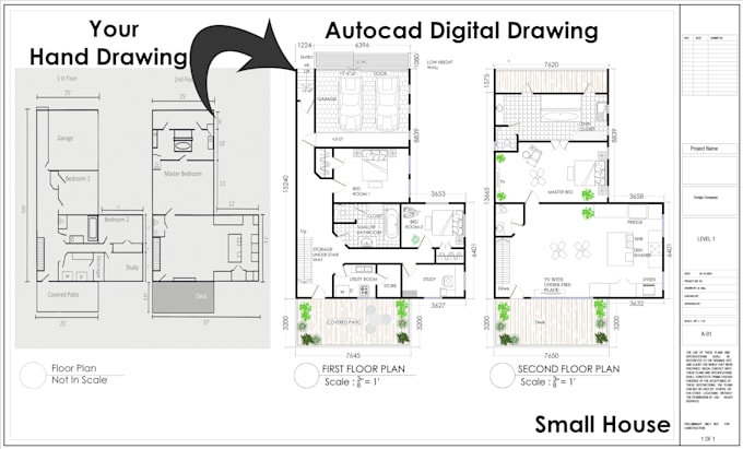 Gig Preview - Convert sketches, pdfs, images, and blueprints into drawings