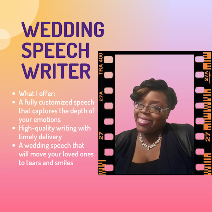 Gig Preview - Write a truly unforgettable speech for that special day