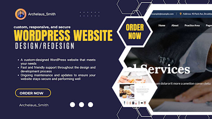 Gig Preview - Build responsive wordpress website design, business website , blog website