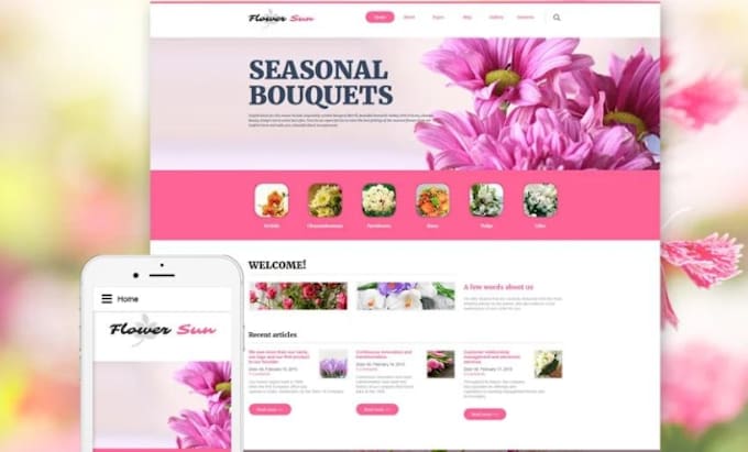 Bestseller - design highly profitable flower shopify store florist website home plants store