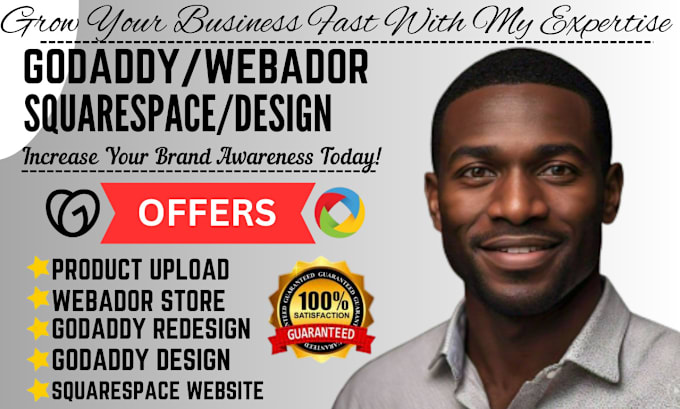 Bestseller - design or redesign godaddy website, squarespace online store, webador redesign