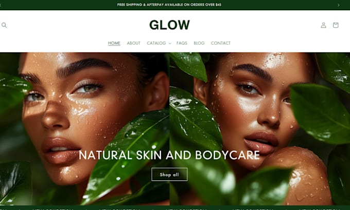 Gig Preview - Design beauty shopify store beauty website shopify website beauty shopify store