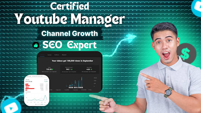 Gig Preview - Be your youtube channel manager for channel growth