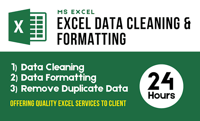 Gig Preview - Professional excel data cleaning and formatting in 24 hours