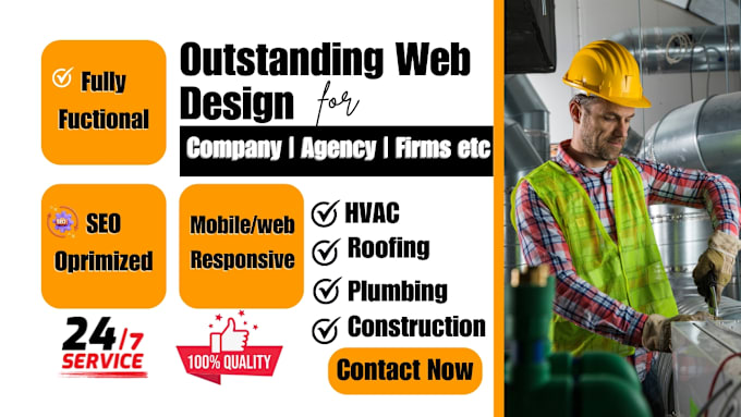 Gig Preview - Build outstanding seo company website for hvac, roofing, construction, handyman