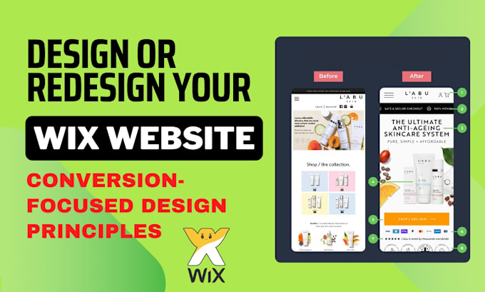 Gig Preview - Redesign your wix website with conversion focused design principles,wix studio