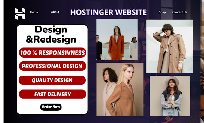 Gig Preview - Hostinger website design hostinger website redesign