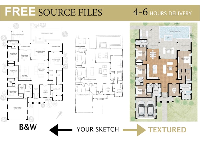 Gig Preview - Turn your sketches or PDF to cad drawings, autocad, revit, rhino 7