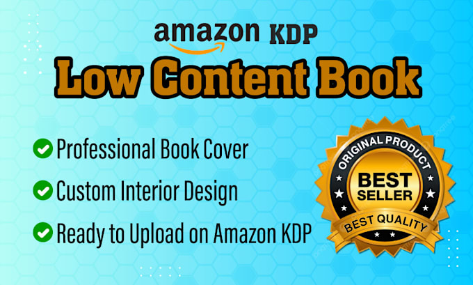 Gig Preview - Design custom low content book cover and interior for amazon KDP