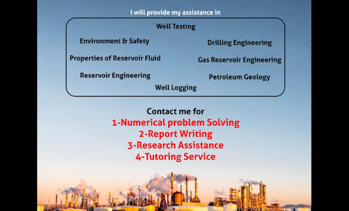 Gig Preview - Assist you in petroleum chemical engineering, geology, and renewable energy