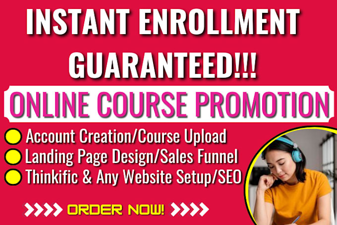 Gig Preview - Run udemy online course promotion, guarantee enrollment course content creation