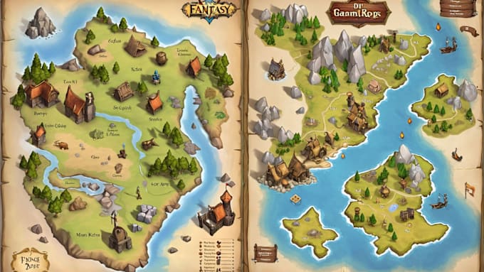 Gig Preview - Do map, game map, for your fantasy rpg game, 3d game assets, props, environment