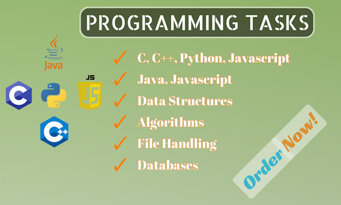 Gig Preview - Do c, cpp, java, python and javascript programming tasks and projects