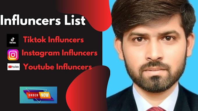 Gig Preview - Find top influencer lists for instagram, youtube  tiktok