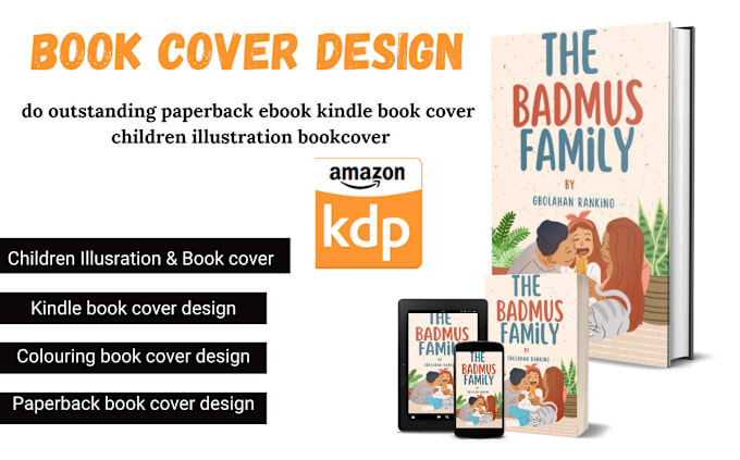 Gig Preview - Do outstanding paperback ebook kindle book cover children illustration bookcover