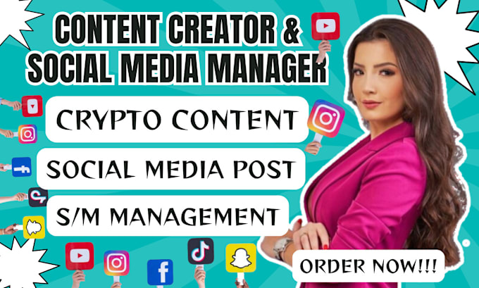 Gig Preview - Be your cryptocurrency content creator social media content manager, promotion