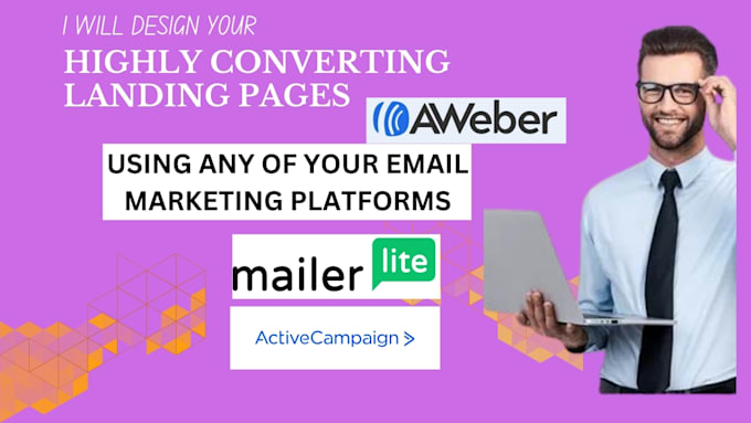 Gig Preview - Build salesfunnel and landing page in mailerlite aweber activecampaign mailchimp