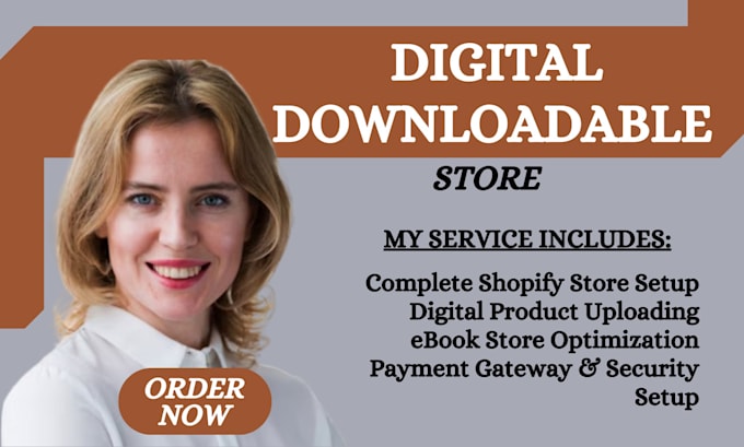 Gig Preview - Build digital downloadable store, products upload, ebook digital product shopify