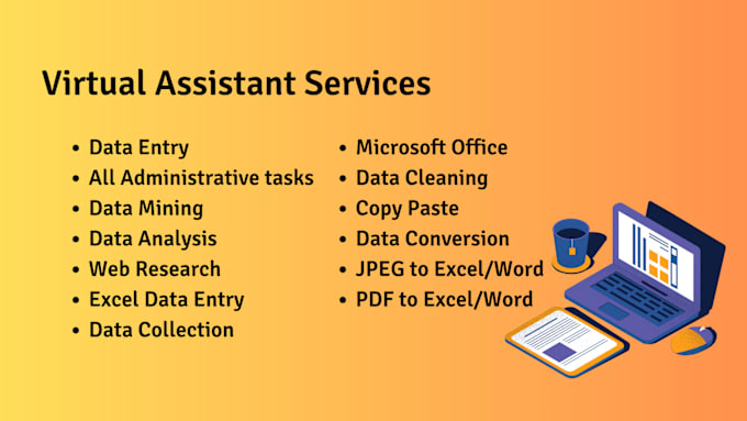 Bestseller - be your remote virtual assistant and provide you with web research, data entry