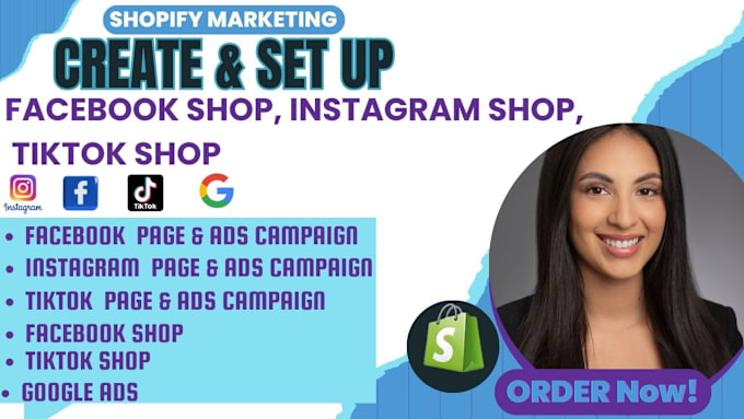 Bestseller - setup tiktok shop facebook shop instagram shop page complete shopify marketing