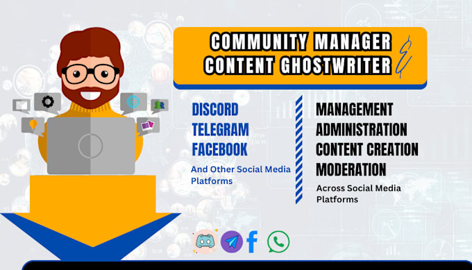 Gig Preview - Manage your community, discord, telegram, facebook, and social media platforms