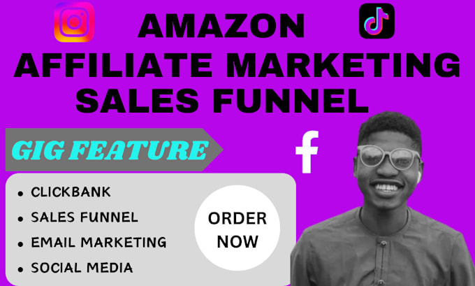 Gig Preview - Do autopilot amazon affiliate marketing sales funnel, clickbank link promotion