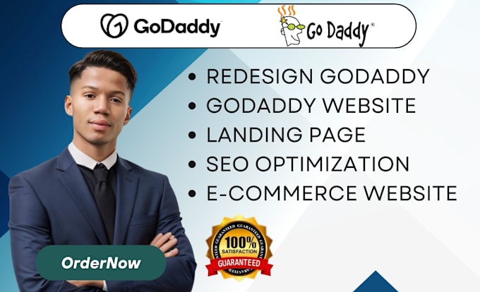 Gig Preview - Redesign godaddy website, design godaddy website, landing page, seo optimizatio